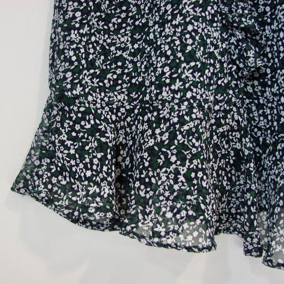 Floral Summer Sleeveless Mini Dress Storia Green White Ruffles Wedding Medium - Picture 9 of 16